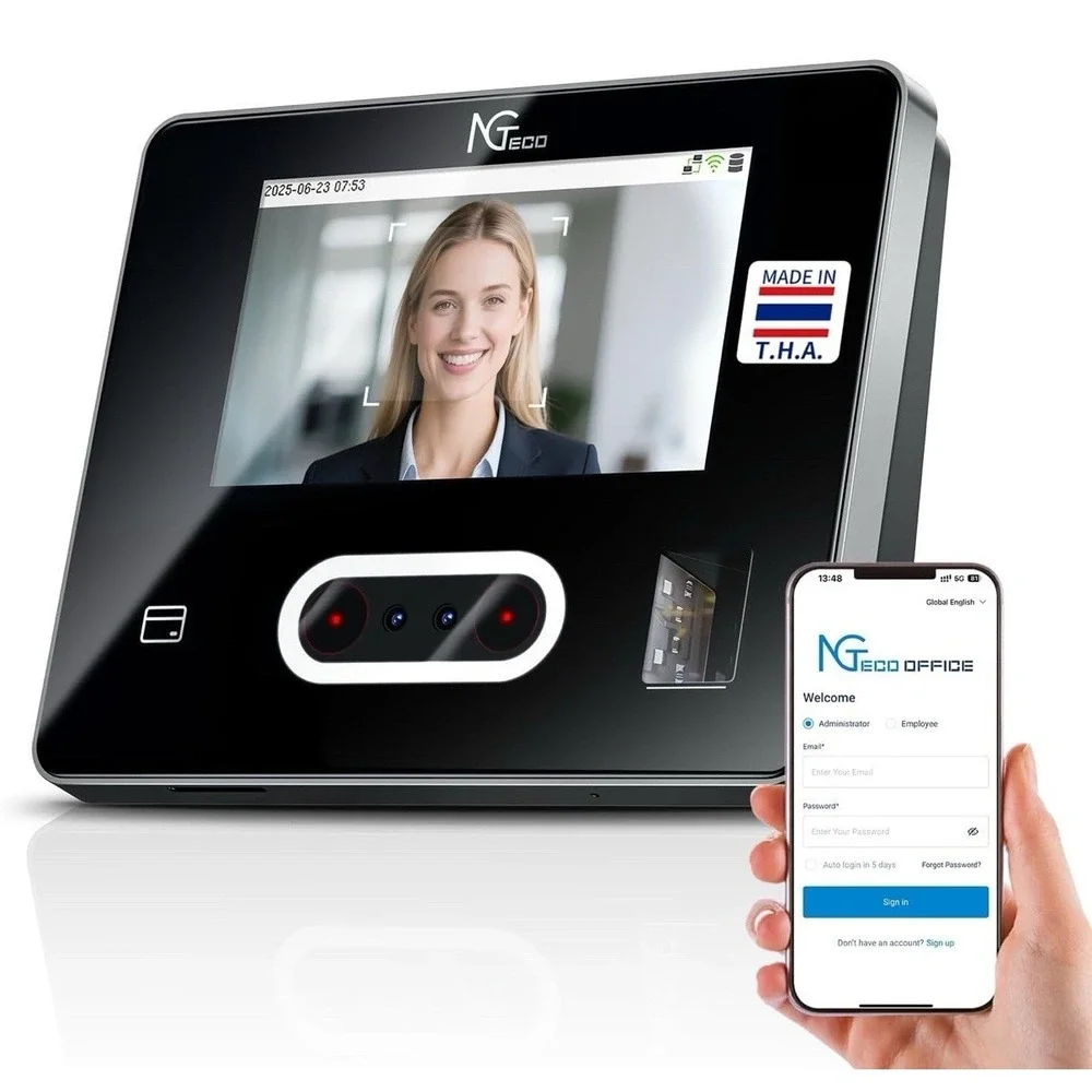 Time Clock Cloud-Based with Touch Screen Face/Fingerprint/Card/PIN